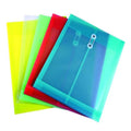 A4 Button and String Tie Closure Plastic Envelopes Poly Envelopes Expandable Files Document Folders Plastic Document