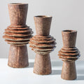 Unique Sculptural Ceramic Vase with Layered Texture Modern Art Vase for Home Decoration