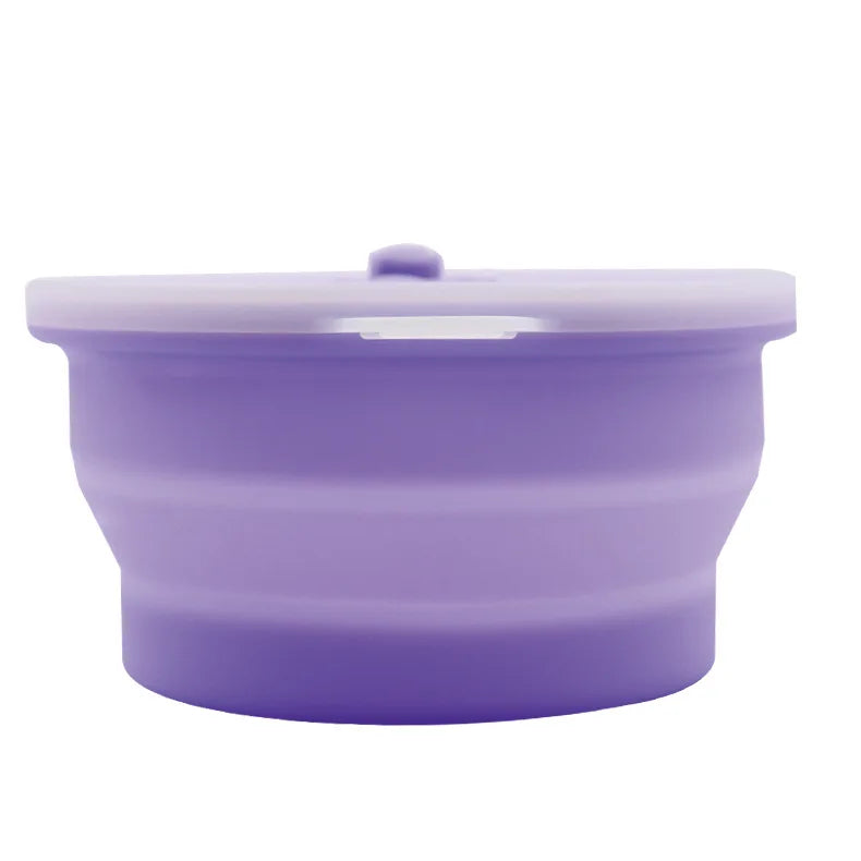 Silicone Collapsible Food Storage Bowl Containers with Airtight Latch Lids BPA Free Leakproof  Freezer Safe Eco Friendly