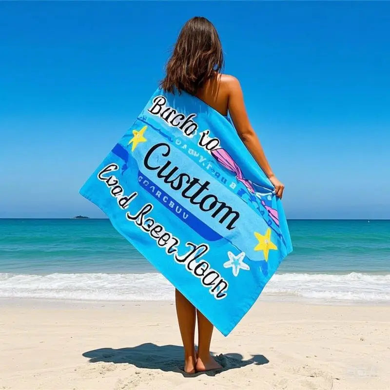 High Quality Print Beach Towels With Logo Microfiber Beach Towel Beach Towel With Mesh Bag