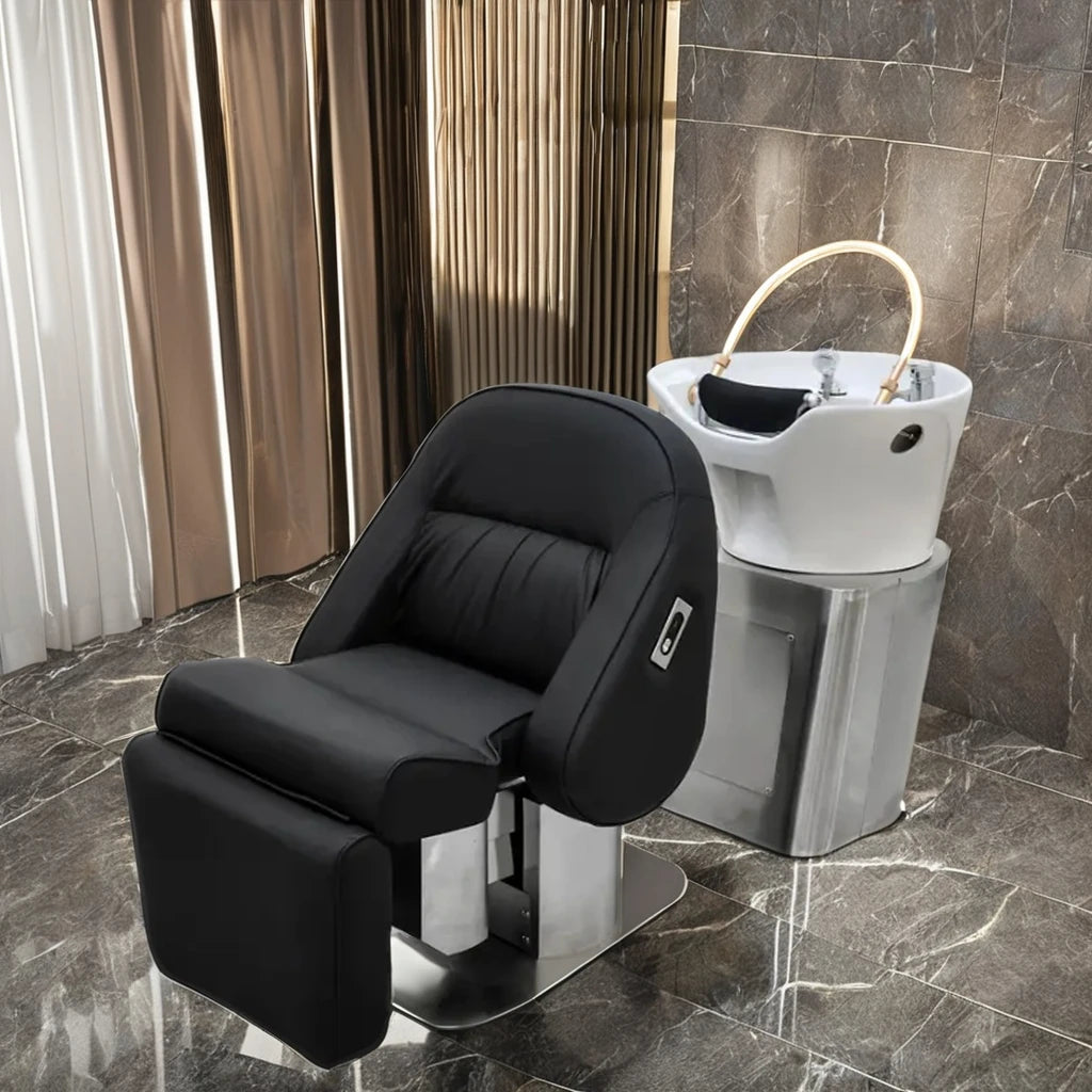 Newest Adjustable Height Metal Shampoo Chair Luxury Salon Shampoo Chair Hair Salon Shampoo Basin Head Spa Chair