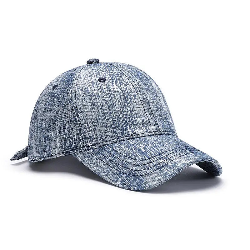 Factory Direct Sales Custom Embroidered Logo Distressed Solid Color Line Baseball Cap Retro 6-panel Denim Blank Dad Hat Leopard