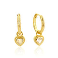 Nagosa Women Fashion Jewelry 14k 18k Gold Vermeil 925 Sterling Silver Cubic Zirconia Heart Drop Huggie Hoop Earrings