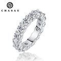 925 Sterling Silver 4.0mm Eternity Tennis Ring Trendy Cubic Zirconia (CZ) Bands for Wedding Engagement or Party
