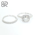3.0ct Moissanite Jewelry VVS Rings Real Gra Certified Cushion Cut 925 Silver Gold Plating Rings Jewelry Women Men