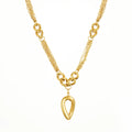 Latest 18K Gold Plated Stainless Steel Jewelry Multi-layer Chain Stitching  Irregular Oval Pendant for Women Necklace P243489