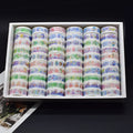 60 Rolls Water Activated Acrylic Waterproof Masking Washi Paper Tapes Single Sided Stickers Journaling Scrapbooking Crafting