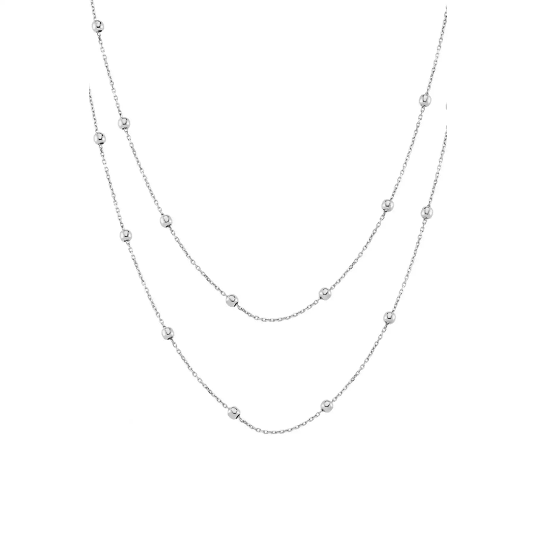 Azuris 925 Sterling Silver Bulk Chain Double Necklace 50 cm Fine Chains for Women TR