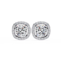 Omkar Classic Luxury Alloy Vintage Crown Cushion Cut 0.96 Carat VVS Diamond Earring Women Hip Hop Style Fine Jewelry