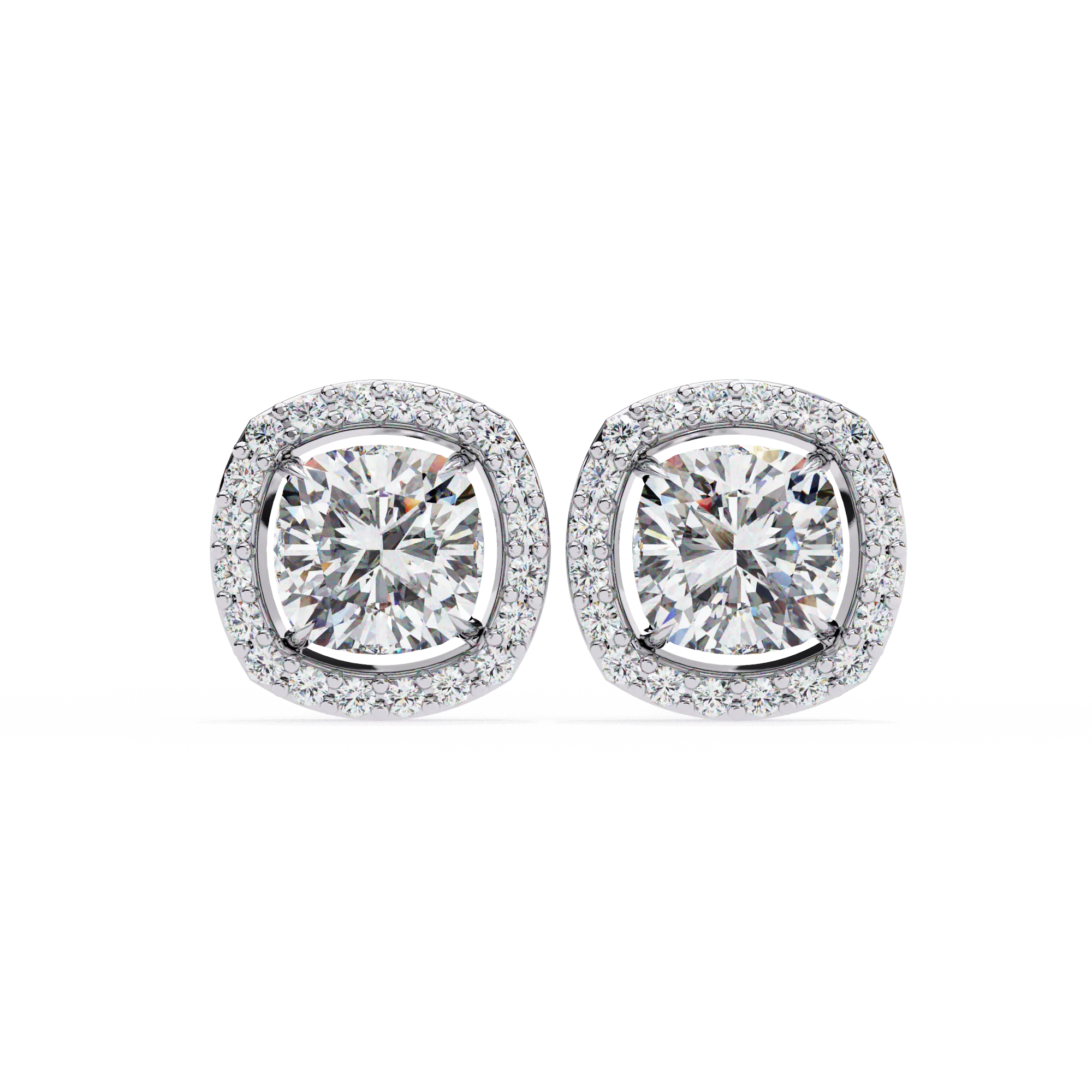 Omkar Classic Luxury Alloy Vintage Crown Cushion Cut 0.96 Carat VVS Diamond Earring Women Hip Hop Style Fine Jewelry