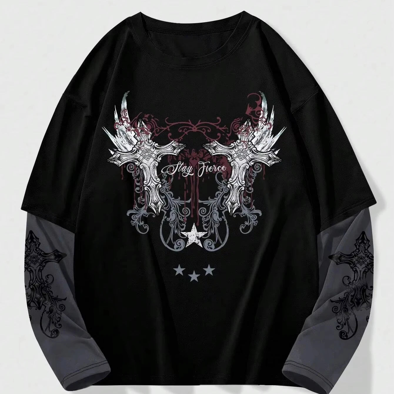 ODM&OEM Stitching Long Sleeve Men's Shirt Wholesale Custom Screen Printing Process logo Style