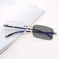 Custom Logo 2025 Retro Men Women Acetate Alloy Computer Eyeglasses Rimless Photochromic Anti Blue Light Glasses