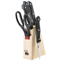 6-PIECE SET (4 KNIVES + SCISSORS + BLOCK) STAINLESS STEEL - WOOD - BONN COLLECTION