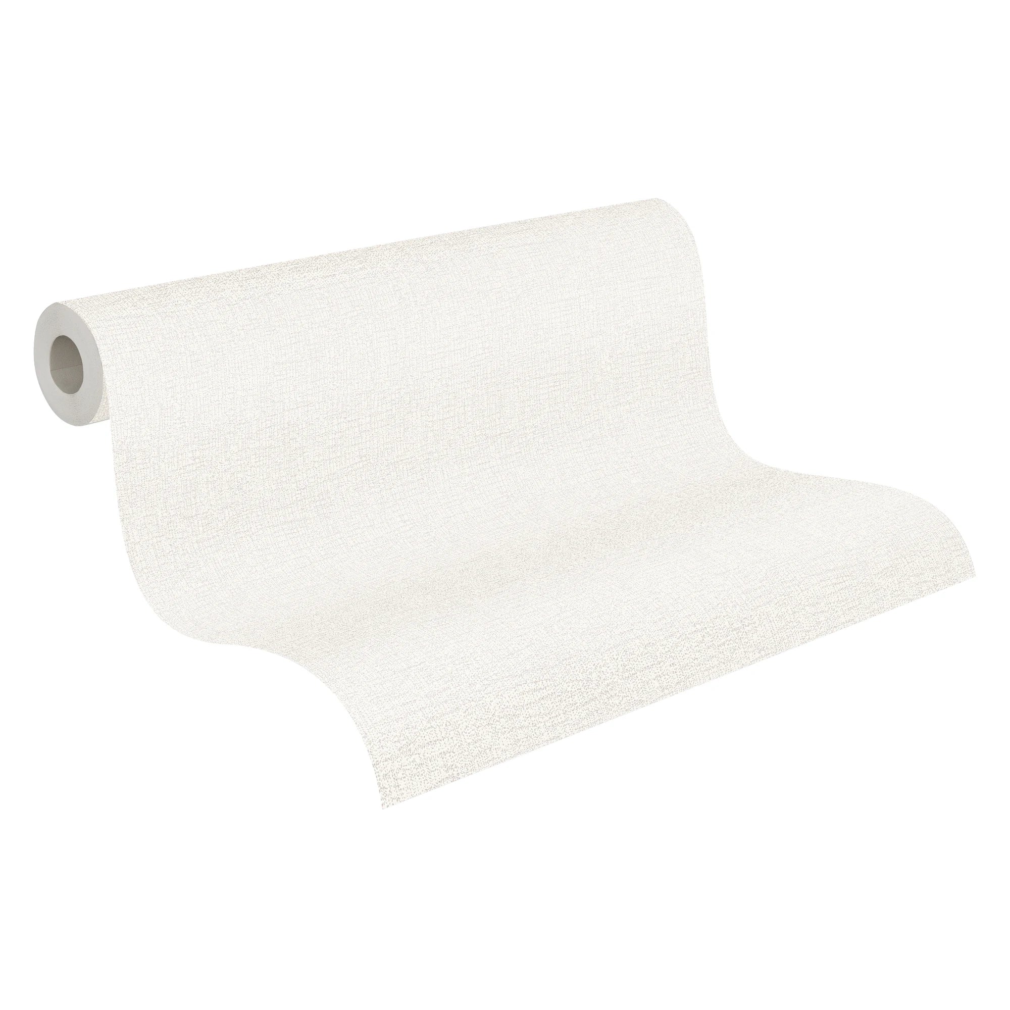 Made in Germany - Wallpaper rolls Solid Plain Colour White - Non Woven Vinyl - Wallpaper Home Decoration - 1005 x 053 m