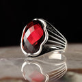 Men's 925 Sterling Silver Wedding Ring Detailed with Cut Zircon Wholesome Turkish-made Jewelry