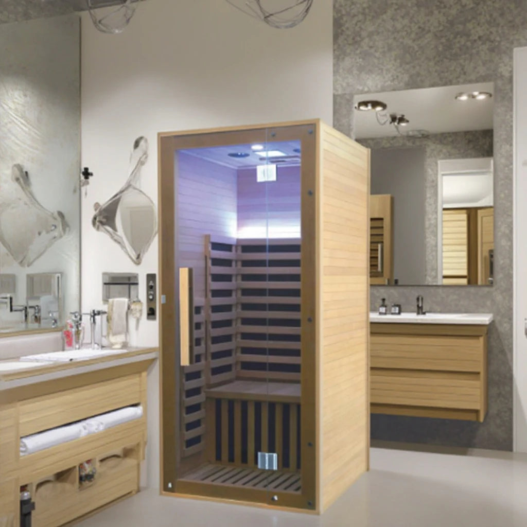 In Stock Immediately Delivery Indoor Hemlock Wood Dry Steam Function and Sauna Rooms