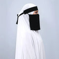 2pcs/Set Ramadan Plain Headscarf Instant Shawl Prayer Abaya Muslim Women Cotton Modest Khimar Hijab With Sleeves and Niqab Set