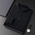 OEM Custom Logo Men's Middle-aged Long-sleeved Bottoming T-shirt Spring and Autumn Loose Lapel Versatile Business Casual Tops