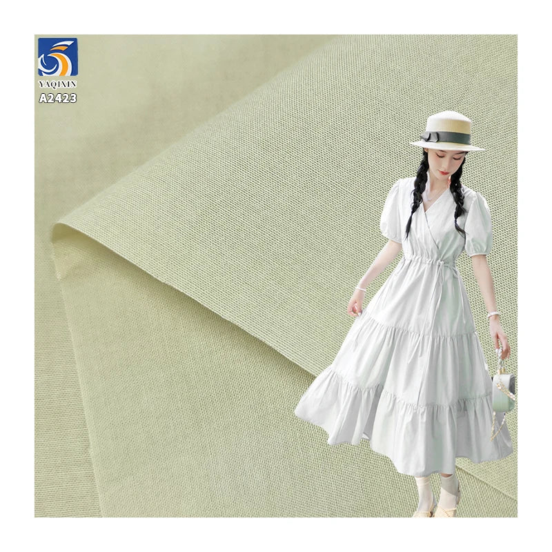 A2423 110g/mÂ² Lightweight 60% Cotton 40% Lyocell Blended 60s Poplin Polyester Cotton Washed Fabric Shirt Dress Fabric