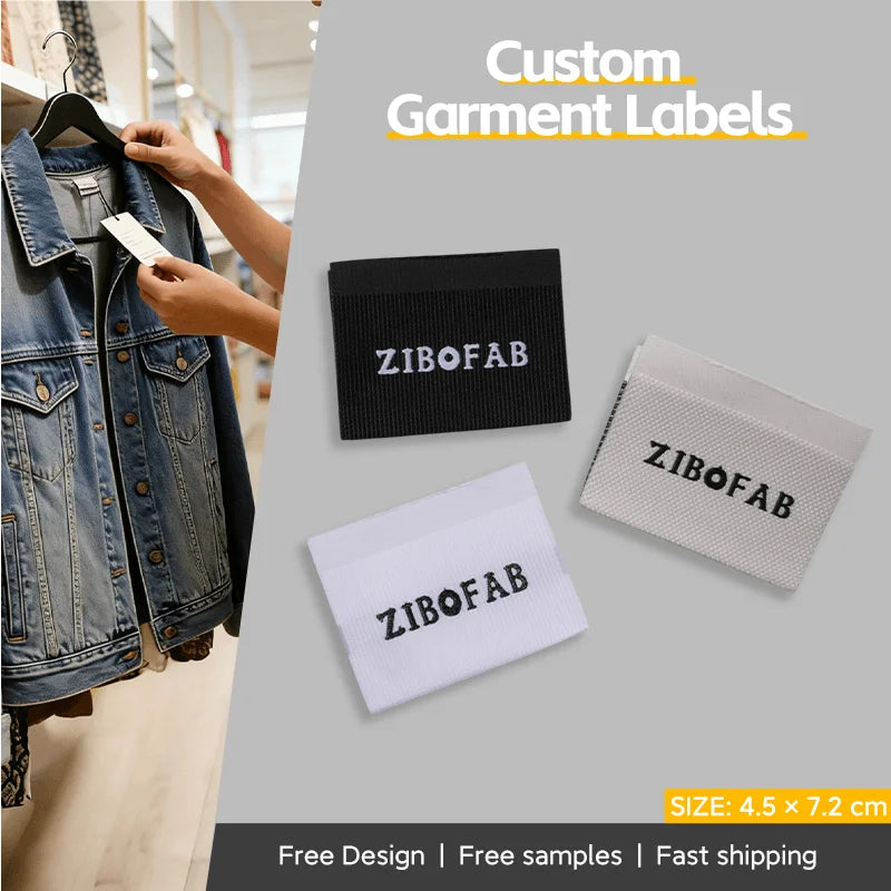 Personalized Woven Labels Woven Tags Sew on Labels for Brands End Fold Neck Tag Label for Garment Clothing