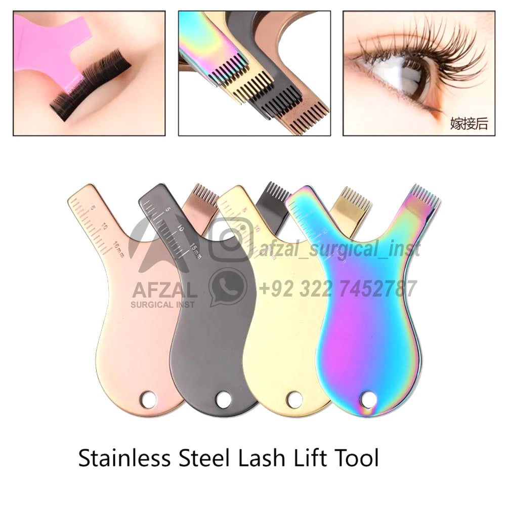 New 2 in 1 Lash Stainless Steel Reusable Perm Lift Stick Separator Metal Y Comb Lash Lift Tool Metal