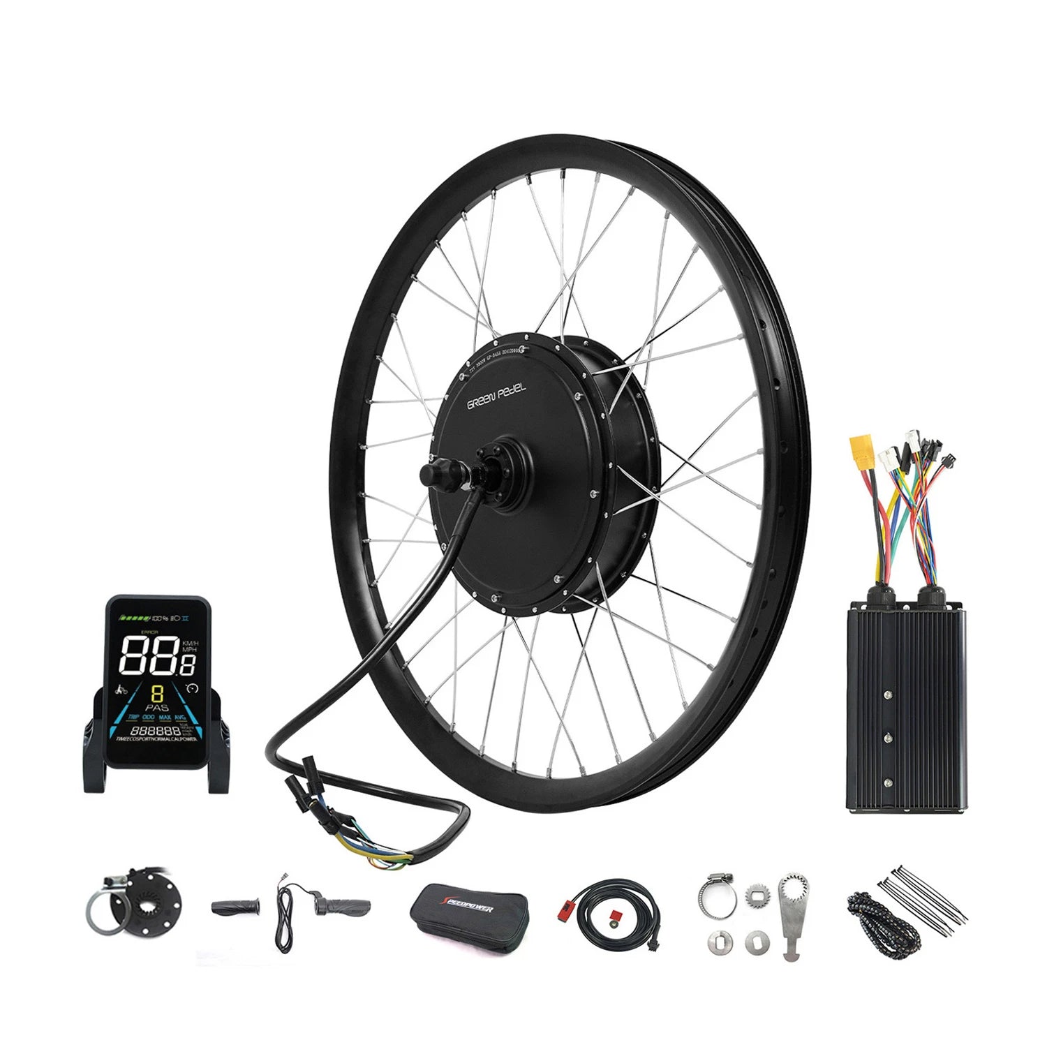 GreenPedel 72V Electric Bike Conversion Kit Wholesale 3000W Rear Motor Ebike Kits with 26 27 28" Wheels