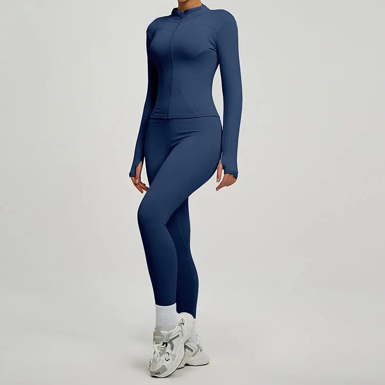 Cross-Border High-Elastic Sports Set - Slim High-Waist Butt-Lifting 2-Piece for Running & Yoga(2)