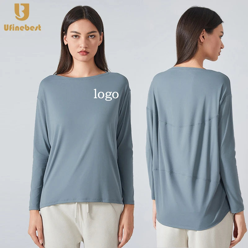 New Breathable Long-sleeve Women's Self-cultivation Top Tshirts Women's Loose Training Fitness Yoga Top
