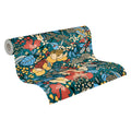 Made in Germany - Luxury Wallpaper rolls Jungle Blue Orange Beige Non Woven Contract Wallpaper Flowers - 1005 x 053 m