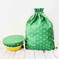 Reusable Eco-friendly Cotton Folding Bread Storage Bag with Zipper Drawstring Closure for Sourdough Bread Freshness Preservation