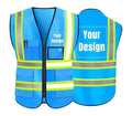 100% Polyester High Visibility Waterproof Security Vest Unisex Construction Personal Safety Guard Use Winter Multi-Pocket