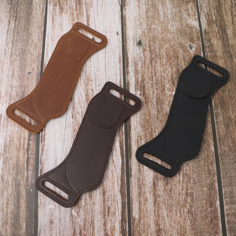 Minimalist Natural S-Shaped Knife Case Handcrafted Leather Knife Storage Sleeve Durable Folding Knife Secure Holder for Everyday