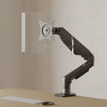 OMNI Free-Standing Foldable Aluminum Dual Monitor Arm with Articulating Joints Full Motion Range for Computer Screens