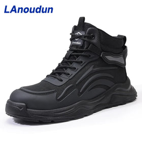 LAnoudun Sports Series Safety Boot Anti-smash and Anti-puncture Solid Double Density Polyurethane PU Safety Shoes
