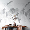 Made in Germany Photo Wallpaper Murals Jungle White Grey Non Woven Vinyl Premium Wall Mural Floral Large Format - 159 x 280 m