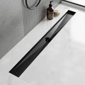 24 Inch Matte Black 304 Stainless Steel Modern Shower Drain CUPC Certified for Bathroom Use Shipped From US Warehouse