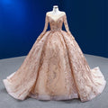 Jancember 222202 Fashion Long Sleeve Rose Gold Lace-up Evening Party Dresses