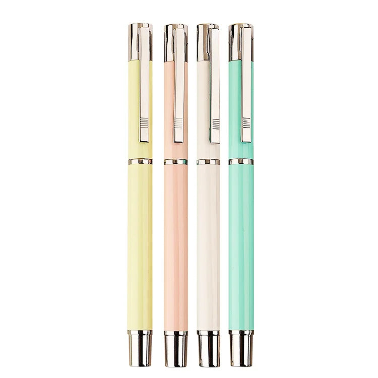 2024 Vintage Metal Fountain Pen for Kids New Color with Clip Flex for Writing Studying Finance