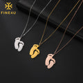 Personalized Necklace Glossy Stainless Steel Necklace Feet Pendant No Fading Jewelry Laser Engraving Blanks Jewelry