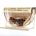 Fashion Hollow Out Crossbody Bag Metal Purse Clutch Bags