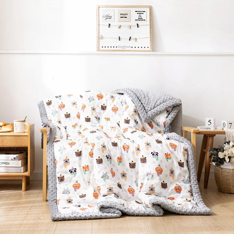 Spring Autumn Children's Quilt Soft Premium Quality Traditional Plaid Printed Bean Quilt Ultra