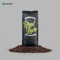 Trend Custom Logo Small Batch Fresh Roasted Craft Coffee Beans Packaging Tear Out Top Ziplock Degassing Valve Flat Bottom Bag
