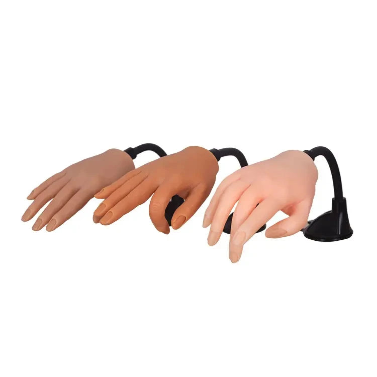 URCHOICE Manniquin for Manicure Pose Hands for Manicure Silicone Hands for Nail Art Armature Inside