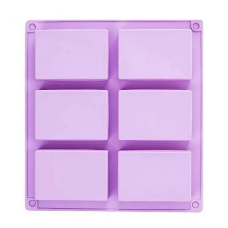 6 Cavity Rectangular Silicone Soap DIY Suitable For Handmade Chocolate Cookie Homemade Soap Molds