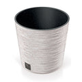 Off-white flower pot with reservoir FURU collection 25 x 25 x 22.4 cm 7.5 L capacity.