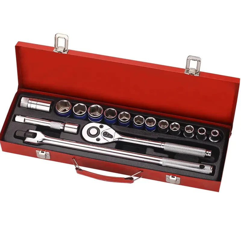 WZAUTO  High Quality Factory Direct Sale 16 PCS Hand Tool Universal Ratchet Socket Wrench Set With Flex Handle