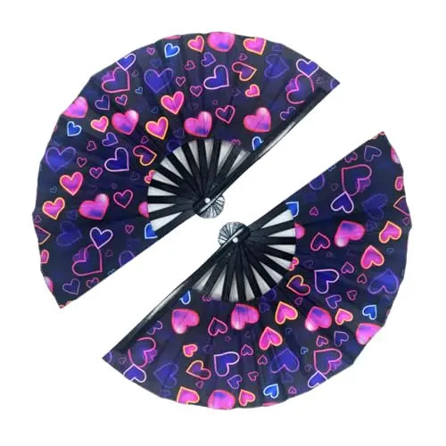 Custom Kung Fu Clack Fan Big Clack Large 33cm Customized Logo Pride Fan Large Rave Rainbow Clack Bamboo Hand Fan for Party Use
