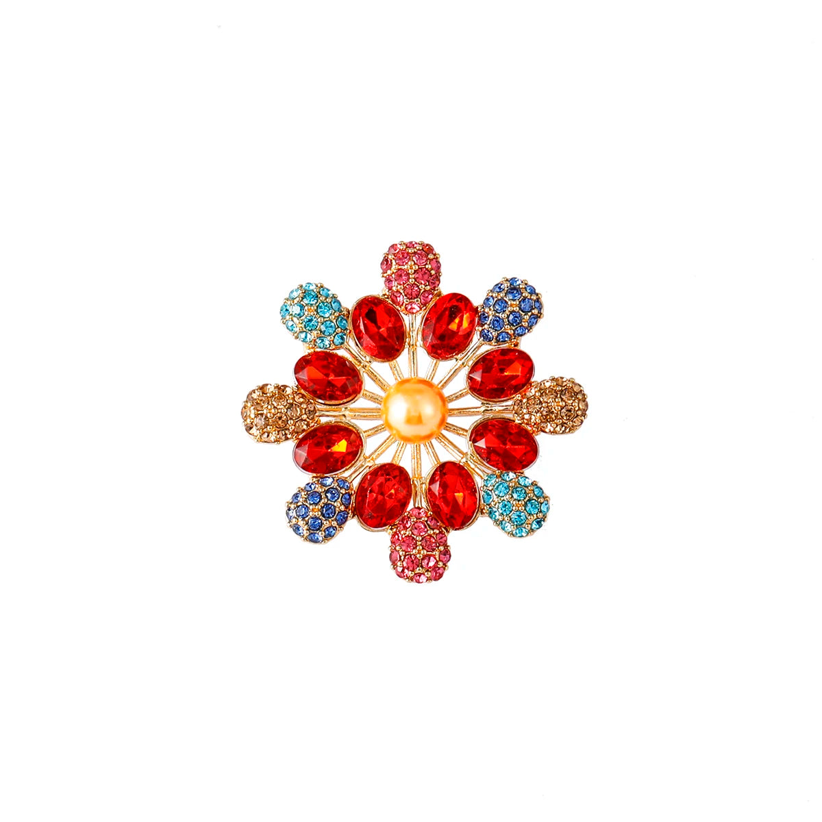 Weiman Elegant High Quality Clothing Brooch Accessories Wholesale Artificial Pearl Alloy Rhinestone Petal Version Business