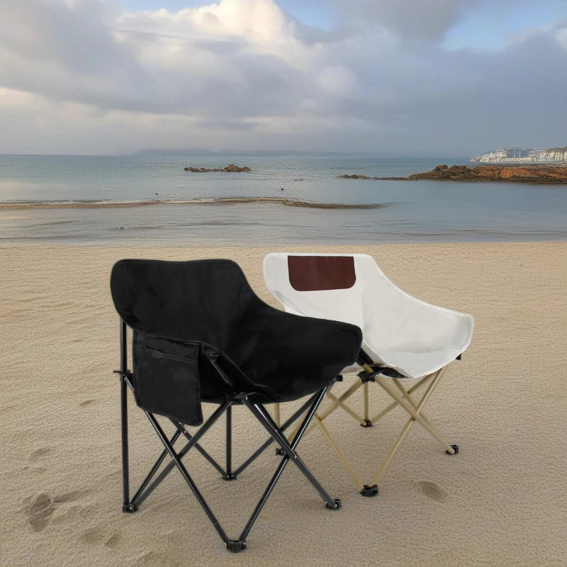 Large Support Custom Logo Portable Folding Moon Chairs with Carry Bag for Patio Beach Fishing Lawn and More Outdoor Sports