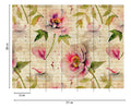 Made in Germany Photo Wallpaper Murals Floral Beige Green Pink Non Woven Vinyl Wall Mural Vintage for Hotel Bulk - 371 x 280 m